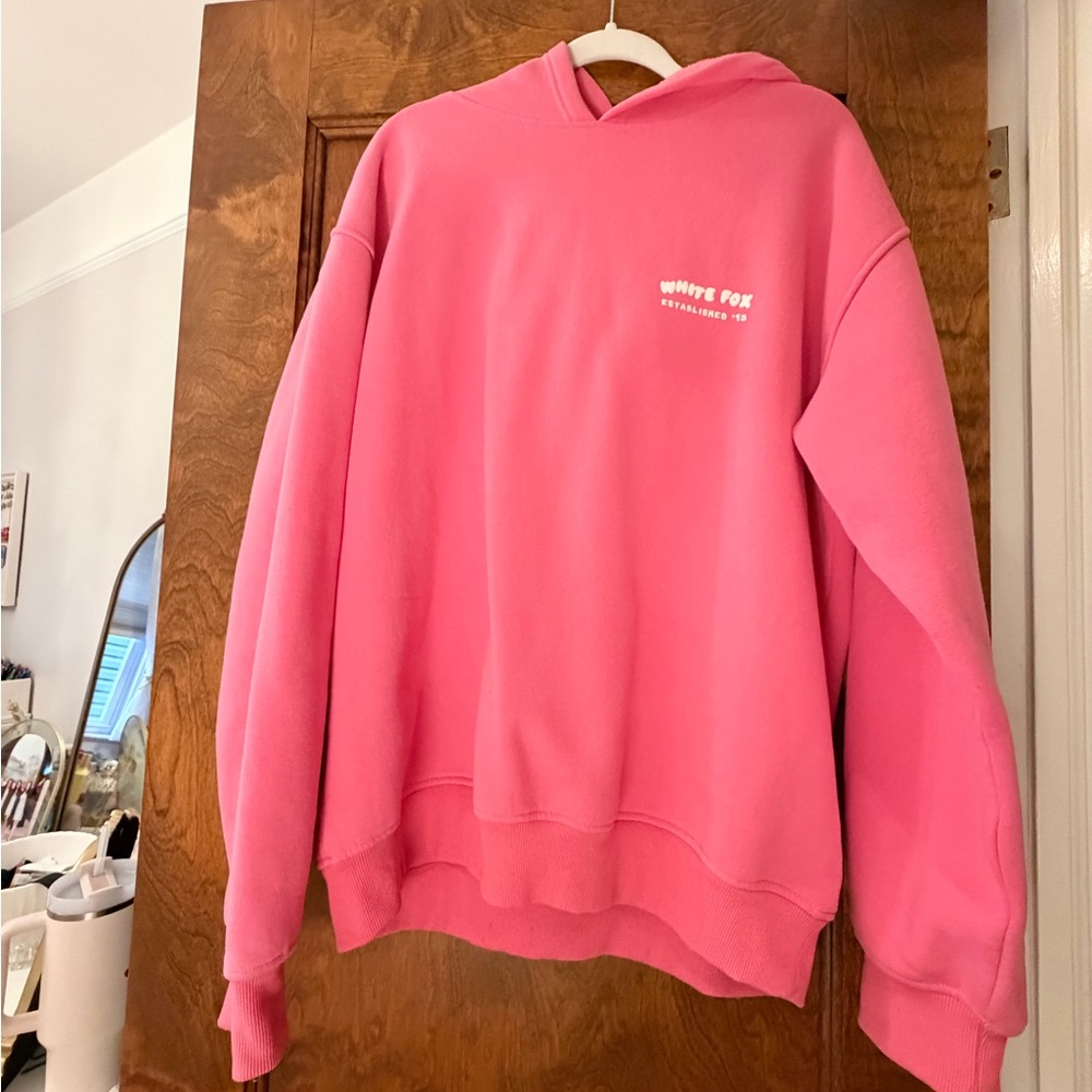 White Fox Pink Hoodie Set